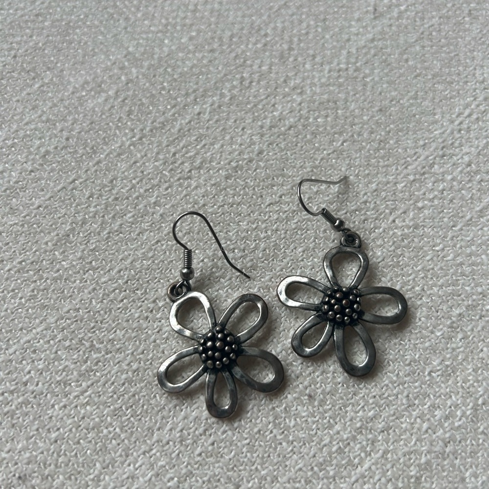 Silver Flower Sunshine Earrings